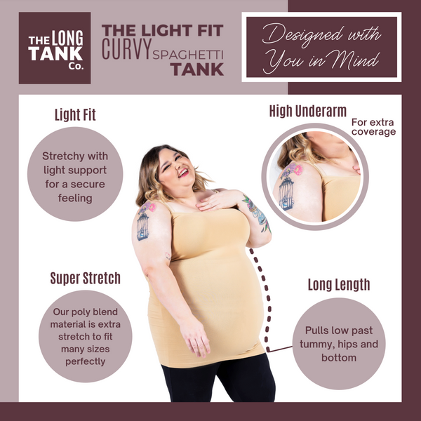 The Light Fit Spaghetti Long Tank                                                          (3X, 4X, 5X)