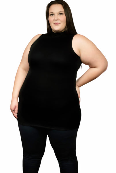 The Slim Fit TurtleNeck Long Tank (L, XL, 2X)