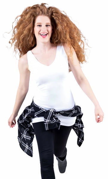 The Buttery Soft Reversible V Neck Long Tank (M, L, XL, 2X, 3X)