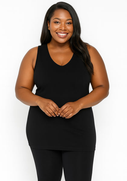 The Buttery Soft Reversible V Neck Long Tank (M, L, XL, 2X, 3X)
